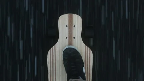 Point of View of longboarding. Stock Footage 258082434