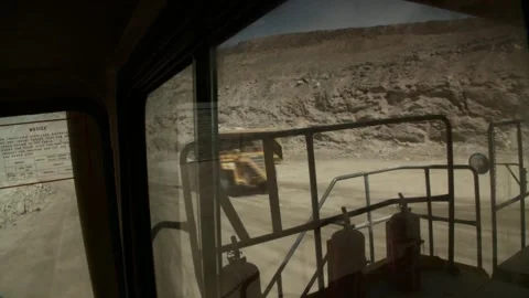 Point of view of a man driving a construction vehicle Stock Footage 312400417
