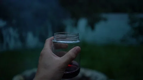 Point of view a man pouring wine in slow motion Stock Footage 114883119