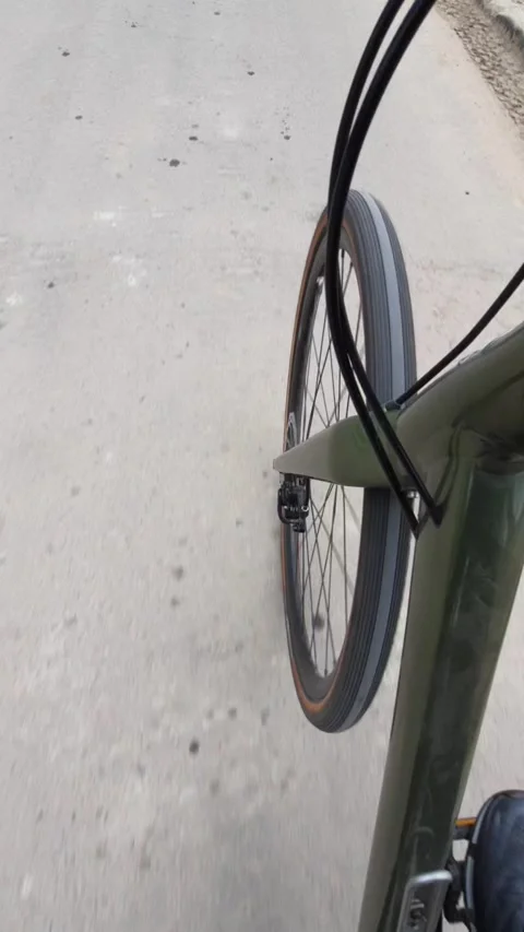 Point of view man riding bicycle wide angel Stock Footage 193639754