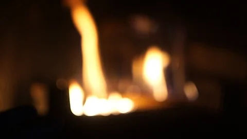 Point Of View Man Rubbing Hands in front of Burning Fireplace POV warming cold Stock Footage 114005695