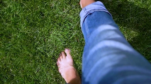 Point of view of man walking barefoot th... | Stock Video | Pond5