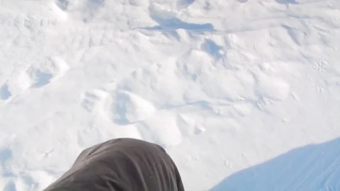 Point of view men walking in the snow with ski boots Stock Footage 71121329