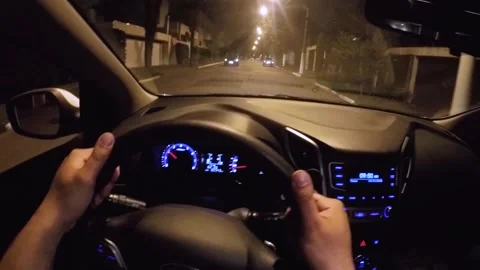 Point of view night driving time lapse Stock Footage 133377272