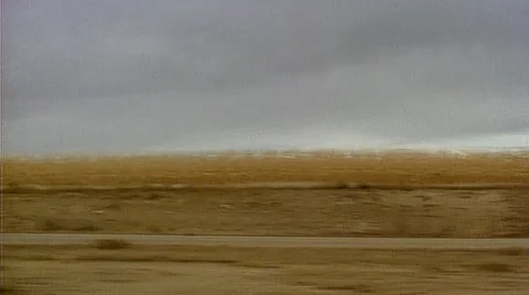 Point of view from passenger train window of vintage pickup truck 스톡 동영상 29806941