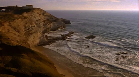 Point of view from passenger window train window pacific coastline mountain 스톡 동영상 29807438