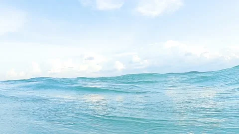 Point of view of a person being hit by the sea waves Stock Footage 193986037