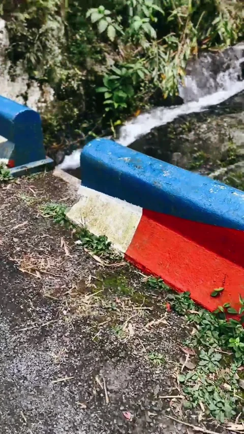 Point of view perspective, walking in water, waterfalls, Woman Stock Footage 240235072