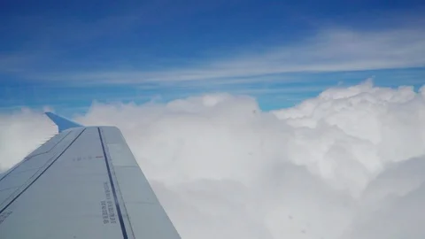 Point of view plane flies over the clouds Stock Footage 109503423