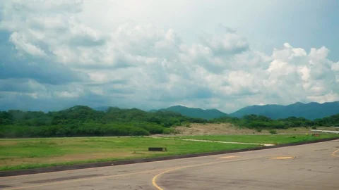 Point of view. Plane taking off in the jungle Stock Footage 109504497