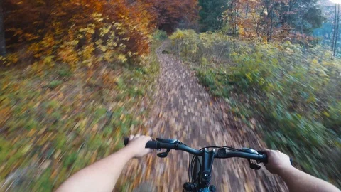 Point of view riding a bicycle Stock Footage 85534420