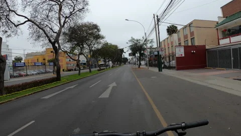 Point of view riding bicycle without hands Stock Footage 141675428