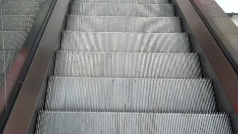 Point of View of Riding Down an Escalator Stock-Footage 157326961