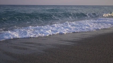 Point of view of rough sea - slow motion - side view Stock Footage 79663455