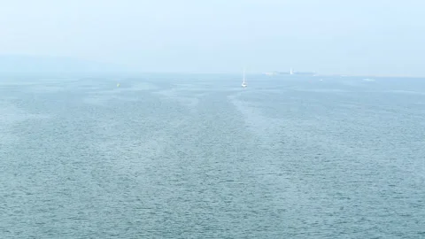 Point of view of the sea from a Wightlink Ferry Stock Footage 244843547