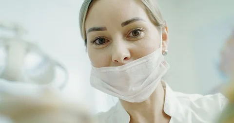 Point of view shot of a dentist examining the mouth Stock Footage 92315746