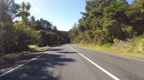 Point of View shot driving along a New Zealand road Stock Footage 41244988
