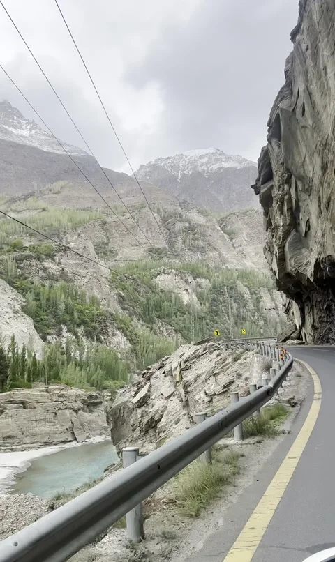 Point of view shot driving on a winding mountain road carved Stock Footage 329322197