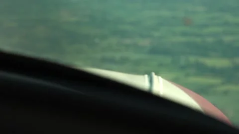 Point of view shot from inside a small single engine plane Stock Footage 133503902