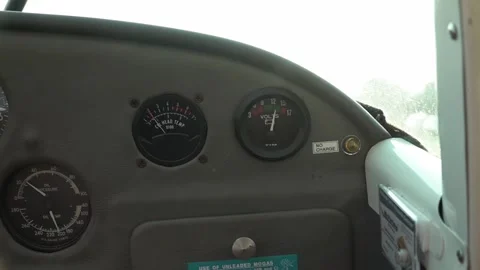 Point of view shot from inside a small single engine plane Stock Footage 133505569