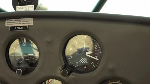 Point of view shot from inside a small single engine plane Stock Footage 133507345