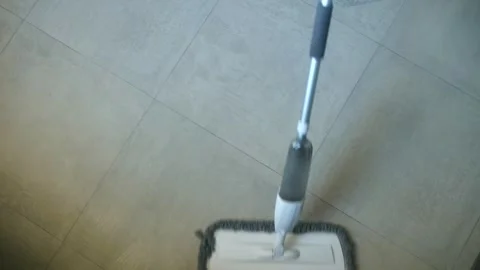 Point of view shot of mopping tiled floor Stock Footage 321737011
