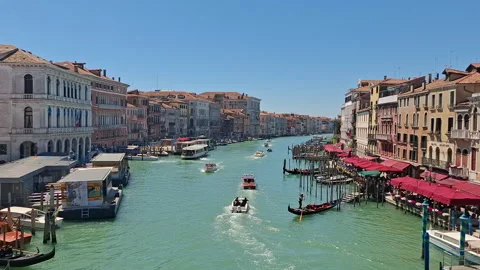 Point of view shot navigating The Grand Canal in Venice, Italy Stock Footage 344688814