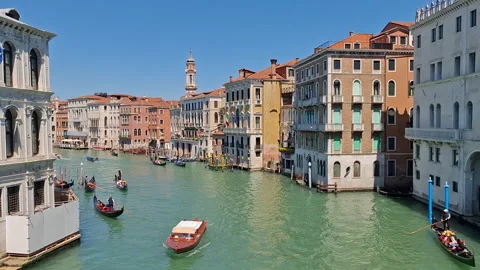 Point of view shot navigating The Grand Canal in Venice, Italy Stock Footage 344688858