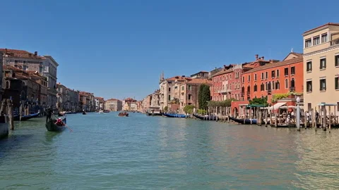 Point of view shot navigating The Grand Canal in Venice, Italy Stock Footage 344690493