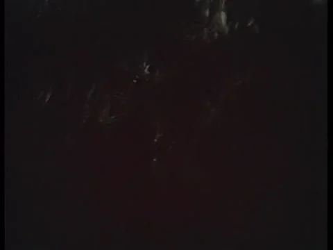 Point of view shot of person walking through cemetery at night, 1970s Stock Footage 58858745