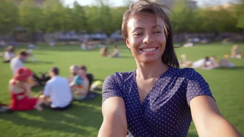 Point of view shot of romantic couple dancing in park together. Stock Footage 158546314