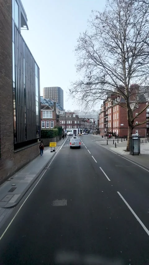 Point of view showing traffic and urban architecture on a London street Stock Footage 331784075