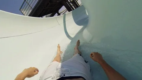 Point of view slide in a waterside Video stock 82323030