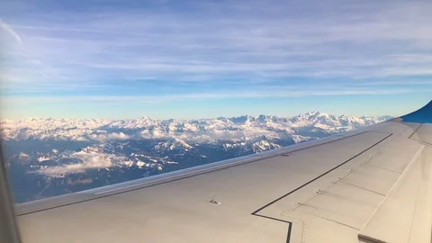 Point of view on snow mountains from airplane. Stock Footage 74246996