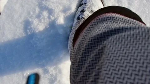 Point of view snowboarder dressed in a full protective gear for extreme fre.. Stock Footage 232265926