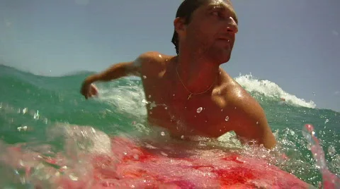 Point of View Surfing Stock Footage