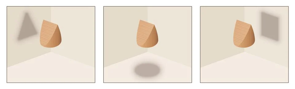 Point Of View Symbol Different Perspective Shadows Same Object Stock Illustration