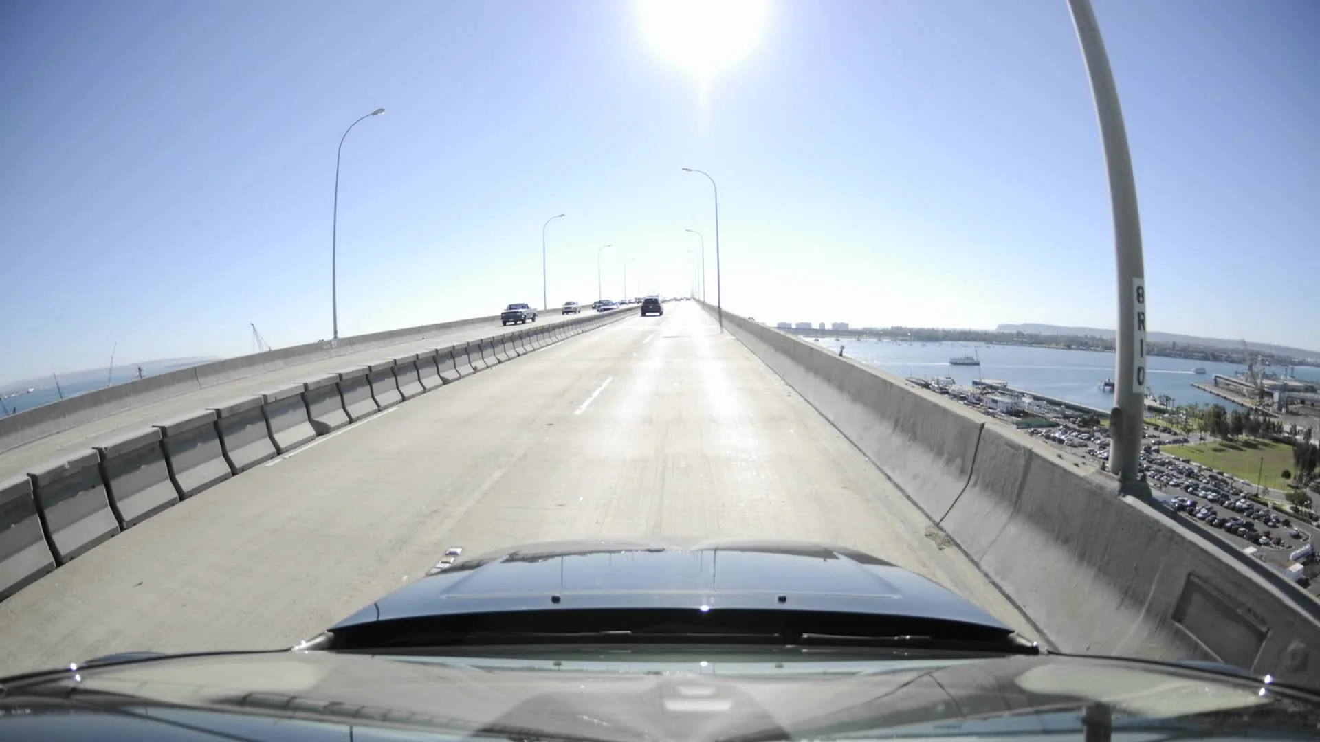 1970's Footage - Driving Over San Diego Coronado Bay Bridge 