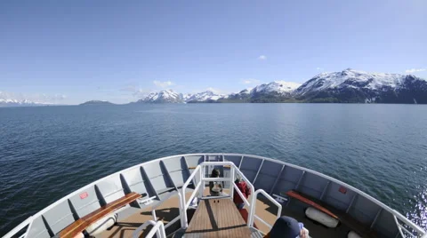 Point of view time lapse of a ship cruising through Glacier Bay National Park Stock Footage 1019710