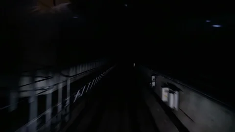 Point of view timelapse clip of a subway train journey in Budapest, Hungary Stock Footage 86089867