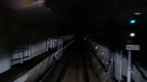 Point of view timelapse clip of a subway train journey in Budapest, Hungary Stock Footage 86089923