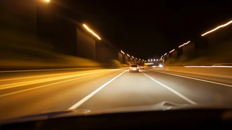 Point of view timelapse driving at night Video stock 104165541