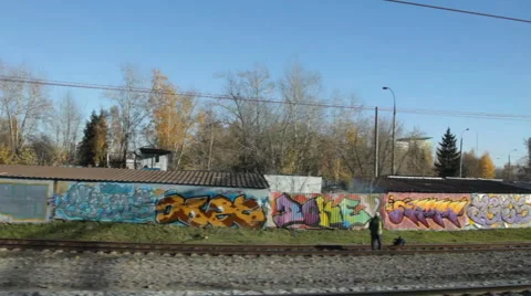 Point of view of train departure to the suburbs Stock Footage 48784948