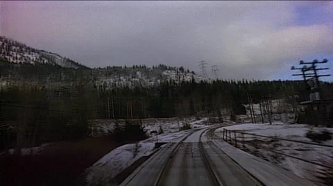 Point of view from train engine train emerges from tunnel moving forward in Stock Footage 29806294