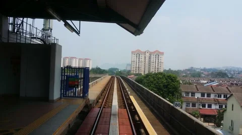 Point of view - Train leaving a station Stock Footage 62072651
