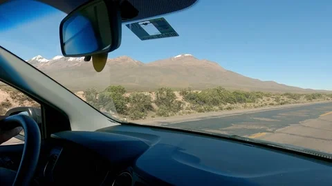 Point of view video of a car between Arequipa and the Colca canyon Stock Footage 197520789