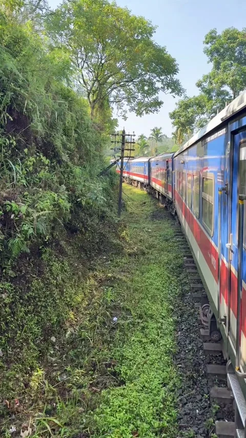 Point-of-view video from the famous Sri Lankan scenic train Stock Footage 325793976