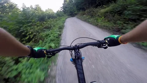 Point of view video of a mountain biker Stock Footage 82342211