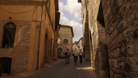 Point of view of a walk in the alleys of Assisi Stock Footage 82123552