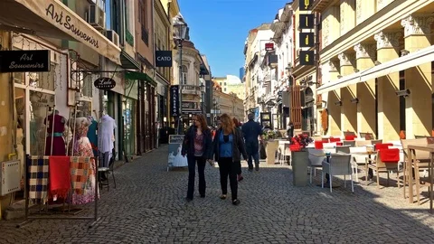 Point of View Walk (First Person) Observing Everyday Life In Bucharest Stock Footage 75049090